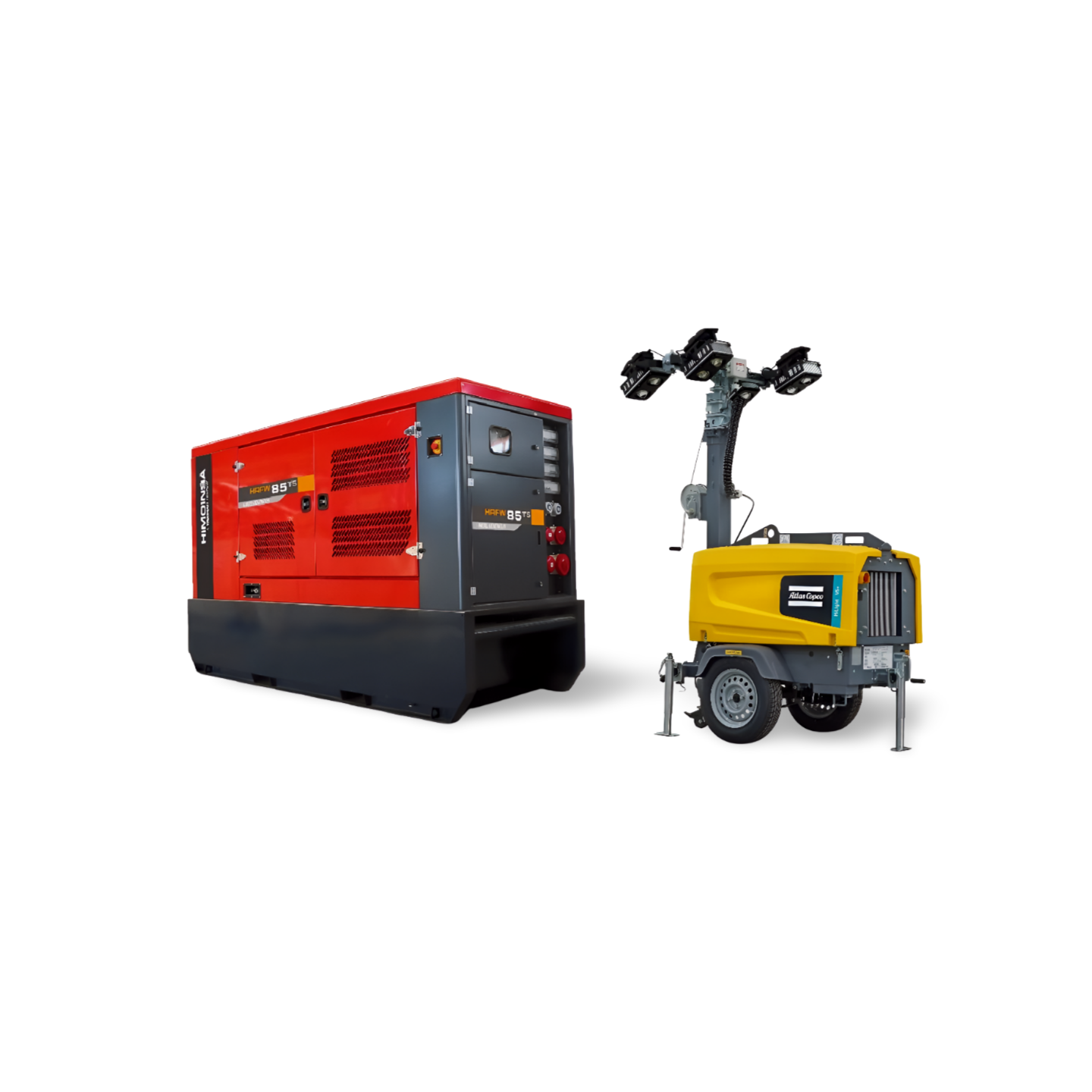 გენერატორები და სანათი კოშკები